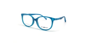 عینک طبی بچگانه سنترواستایل فریم کائوچویی بیضی رنگ آبی - عکس از زاویه سه رخ 
