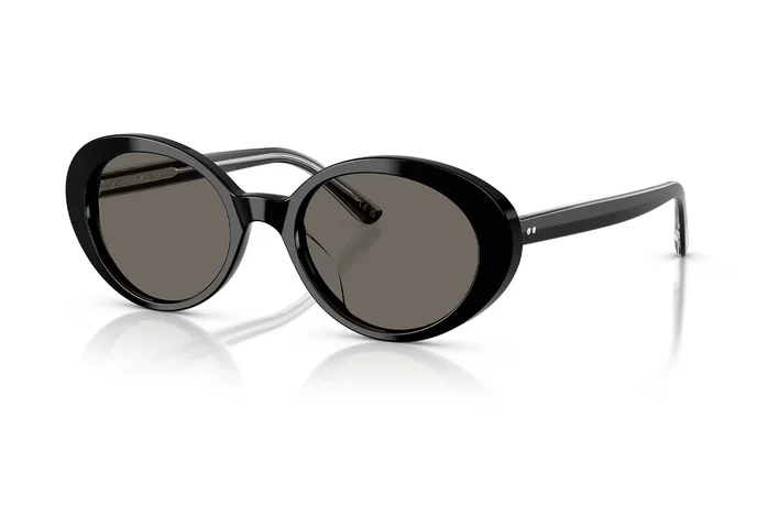 عینک آفتابی بیضی وینتیج الیورپیپلز با بدنه مشکی و عدسی خاکستری  - زاویه سه‌رخ