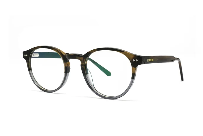 عینک طبی لومیر با بدنه قهوه ای- زاویه سه رخ