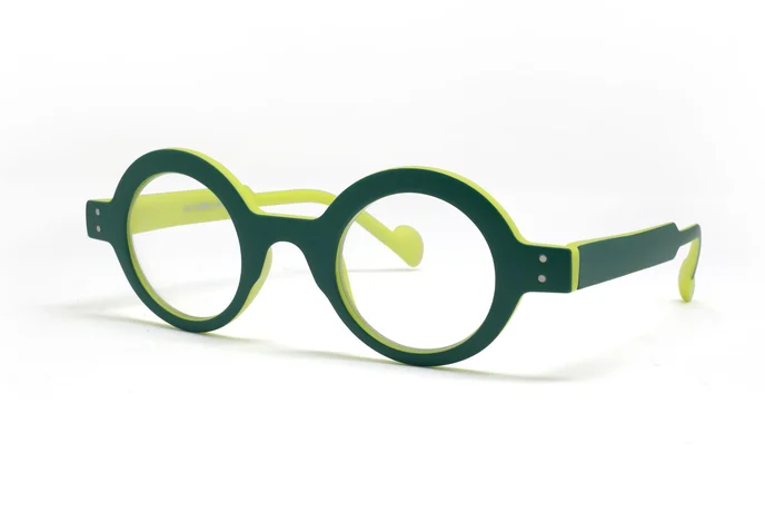 عینک طبی خاص گرد سبز سنترو استایل - زاویه سه رخ